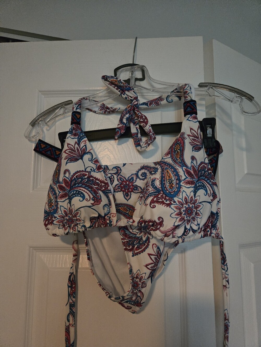 Super sexy Paisley Print Bikini in White, Blue and Burgundy